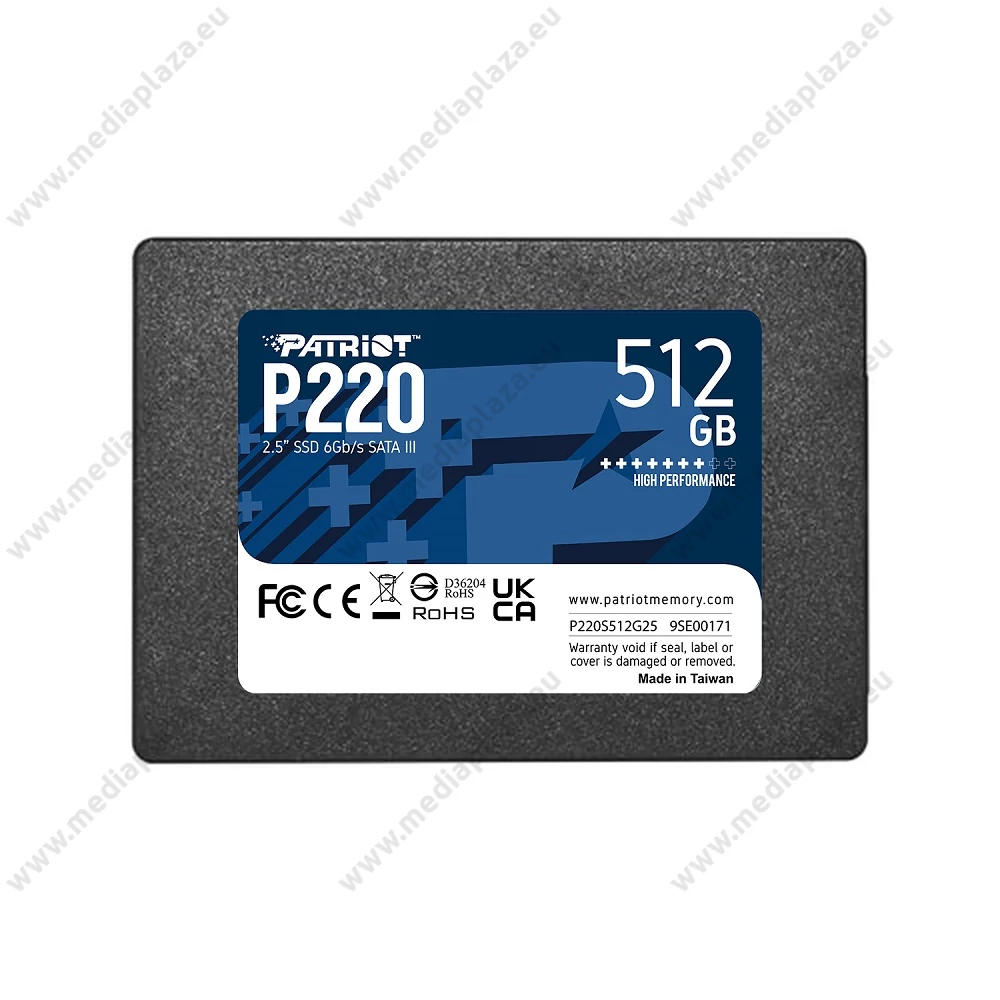 PATRIOT P220 2,5 COL MÉRETŰ SATA III 550/500 MB/s 7mm SSD MEGHAJTÓ 512GB