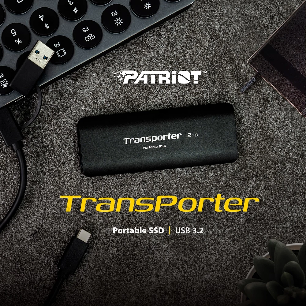 PATRIOT TRANSPORTER USB-C 3.2 GEN 2 KÜLSŐ SSD MEGHAJTÓ 512GB FEKETE