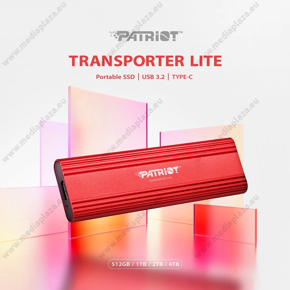 PATRIOT TRANSPORTER LITE USB-C 3.2 GEN 2 KÜLSŐ SSD MEGHAJTÓ 2TB PIROS