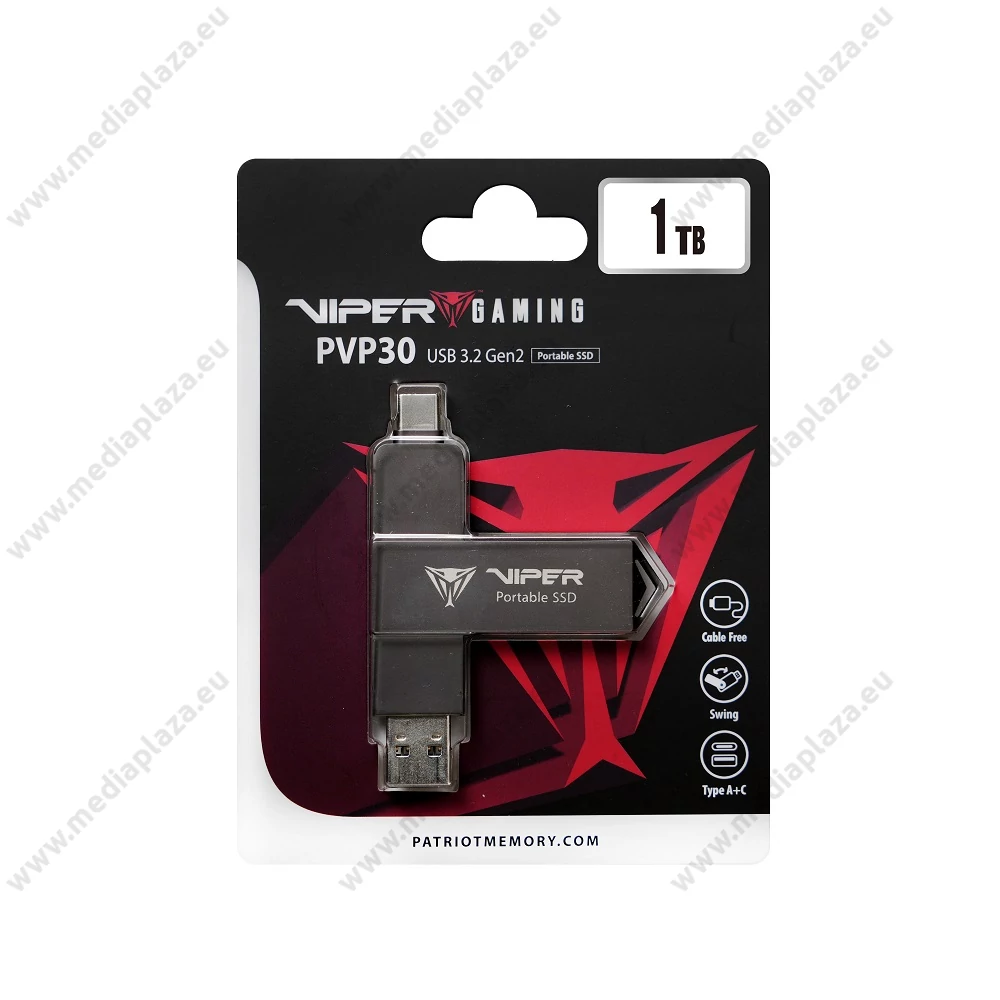 PATRIOT VIPER PVP30 USB 3.2 GEN 2 TYPE-A/TYPE-C KÜLSŐ SSD MEGHAJTÓ 1TB