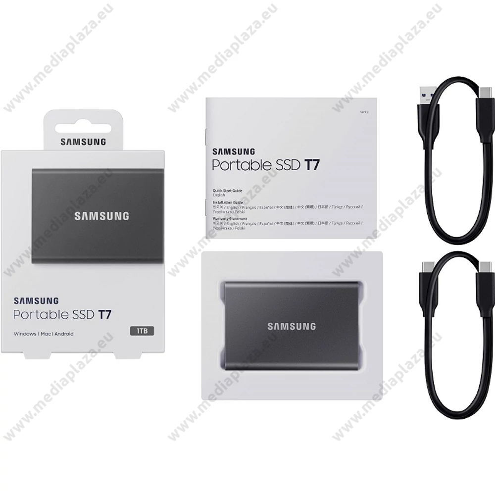 SAMSUNG T7 USB-C 3.2 GEN 2 KÜLSŐ SSD MEGHAJTÓ 1TB SZÜRKE