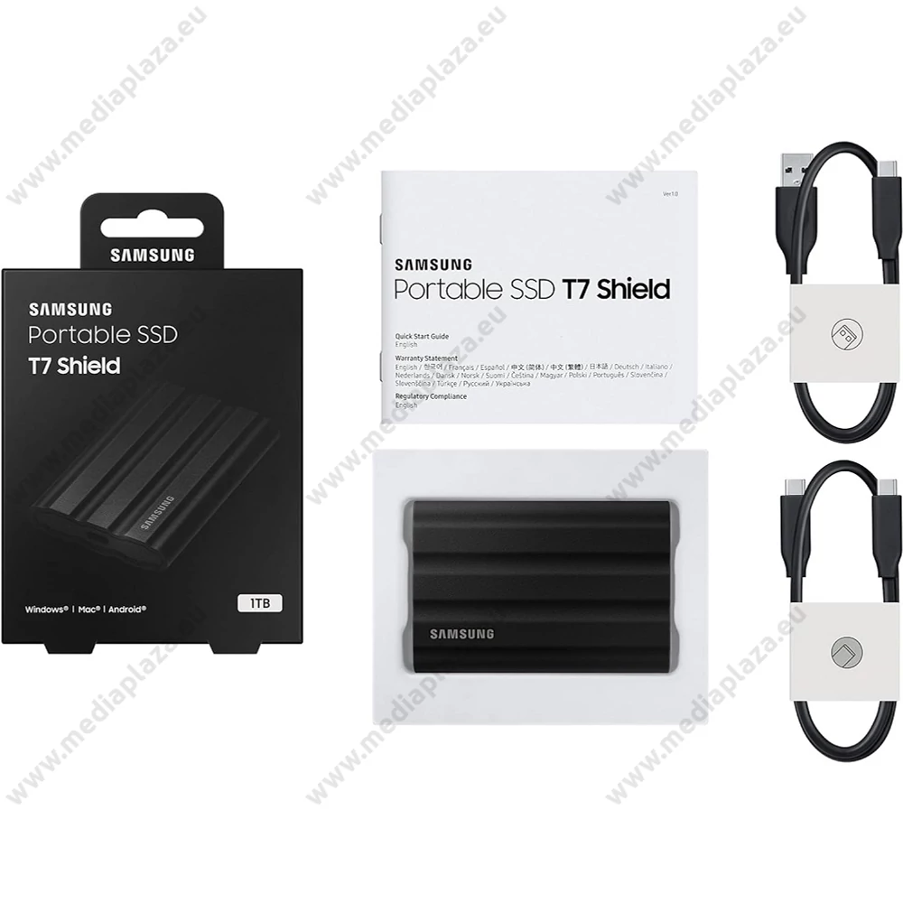 SAMSUNG T7 SHIELD USB-C 3.2 GEN 2 KÜLSŐ SSD MEGHAJTÓ 1TB FEKETE