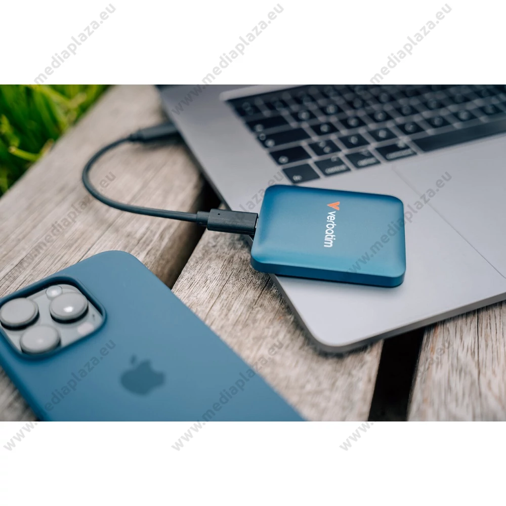 VERBATIM SNAPBACK USB-C 3.2 GEN 2x2 (20Gbps) KÜLSŐ SSD MEGHAJTÓ 1TB METÁLKÉK
