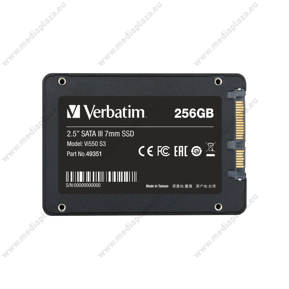 VERBATIM Vi550 S3 2,5 COL MÉRETÚ SATA III 560/460 MB/s 7mm SSD MEGHAJTÓ 256GB