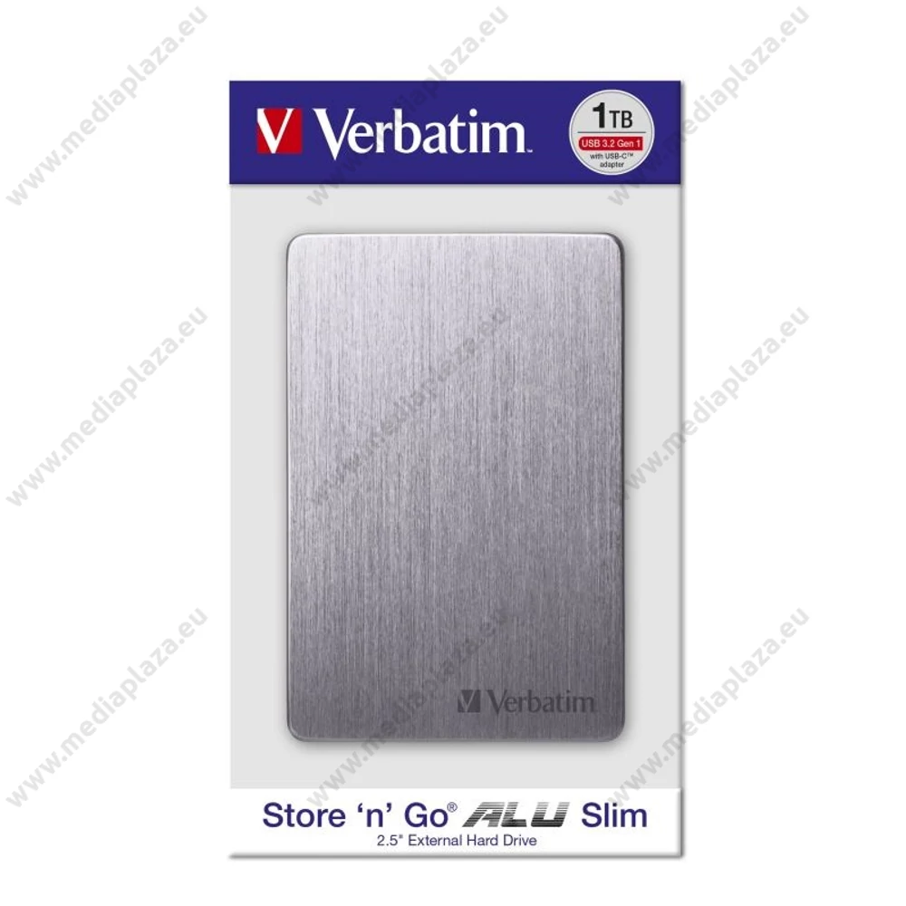 VERBATIM STORE N GO ALU SLIM 2,5 COL USB 3.2 KÜLSŐ MEREVLEMEZ 1TB SZÜRKE
