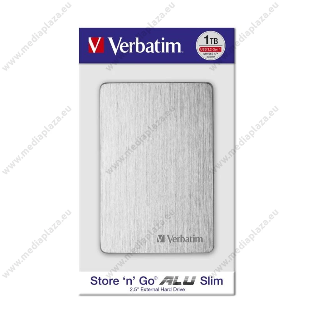 VERBATIM STORE N GO ALU SLIM 2,5 COL USB 3.2 KÜLSŐ MEREVLEMEZ 1TB EZÜST