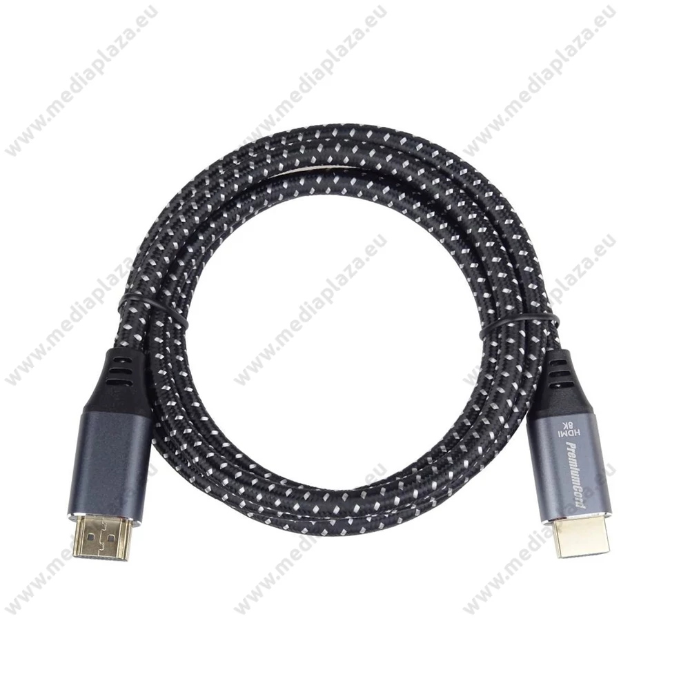 PREMIUMCORD ULTRA HDMI 2.1 HIGH SPEED + ETHERNET 8K@60Hz-4K@120Hz ARANYOZOTT HDMI KÁBEL 2m