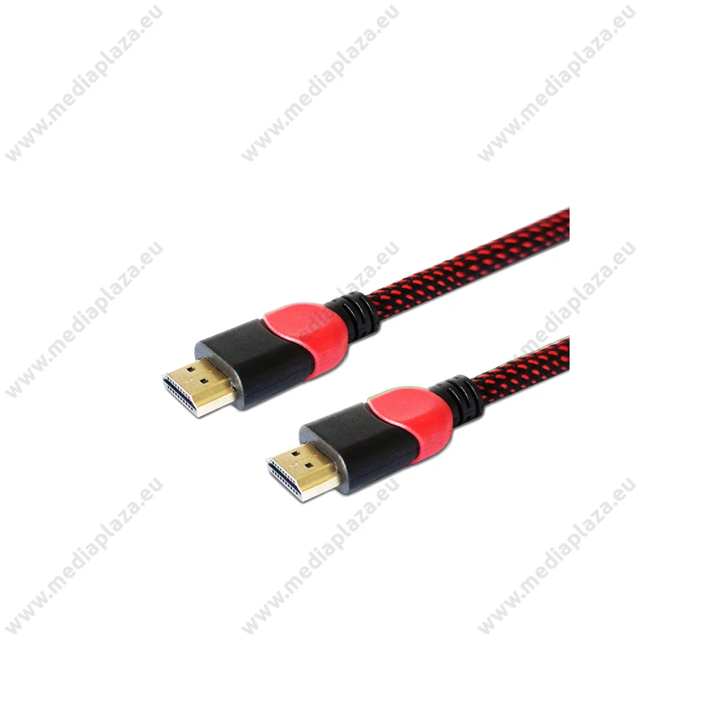 SAVIO GCL-04 GAMING FOR PC RÉZ HDMI-HDMI KÁBEL 2.0 ARANYOZOTT FONOTT NYLON PIROS/FEKETE 3m