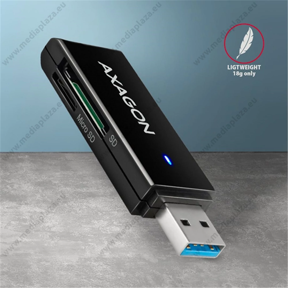 AXAGON CRE-S2N USB 3.2 GEN 1 MICRO SD/MICRO SDHC/MICRO SDXC SD/SDHC/SDXC MEMÓRIAKÁRTYA OLVASÓ FEKETE