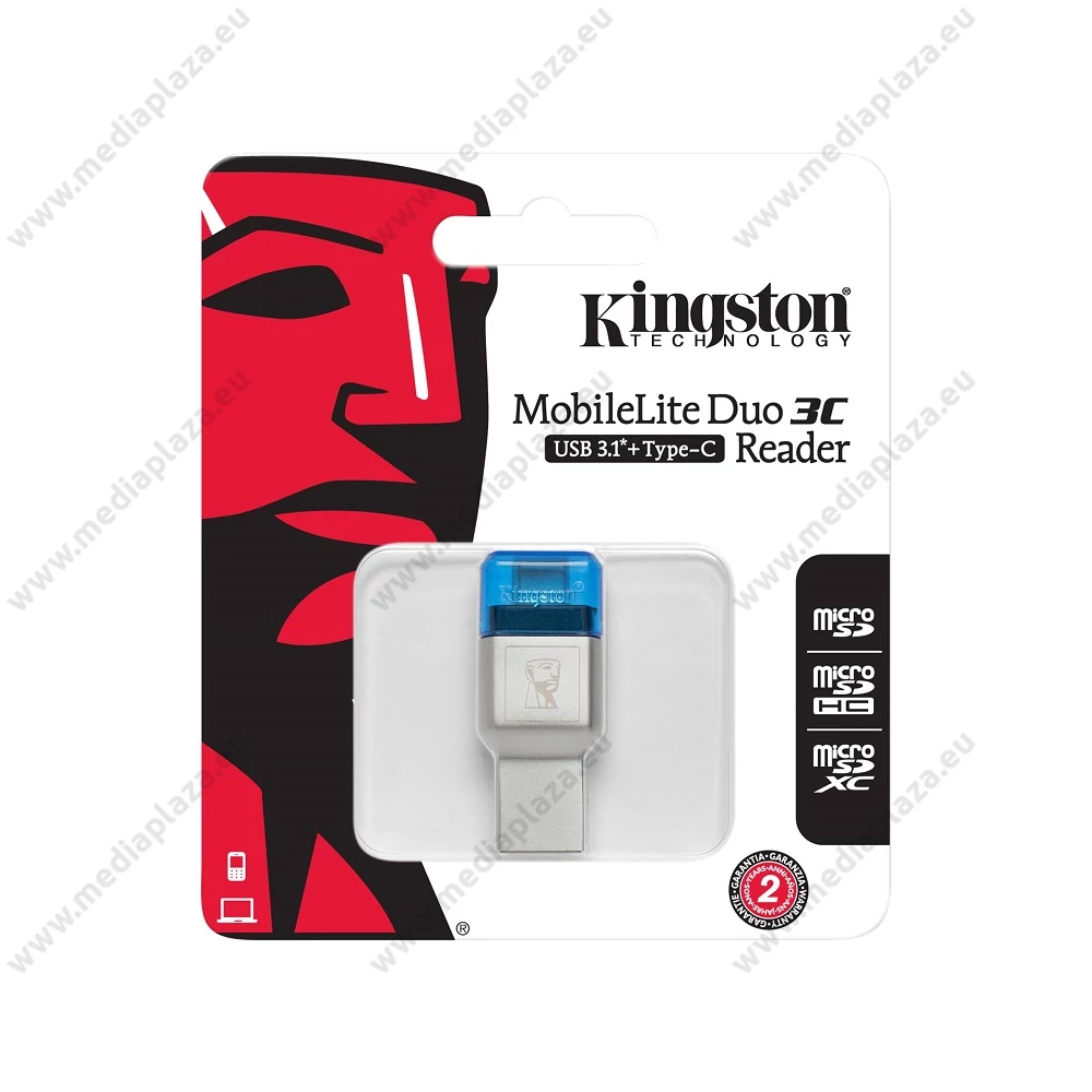 KINGSTON MOBILELITE DUO 3C USB 3.1/USB-C MEMÓRIAKÁRTYA OLVASÓ