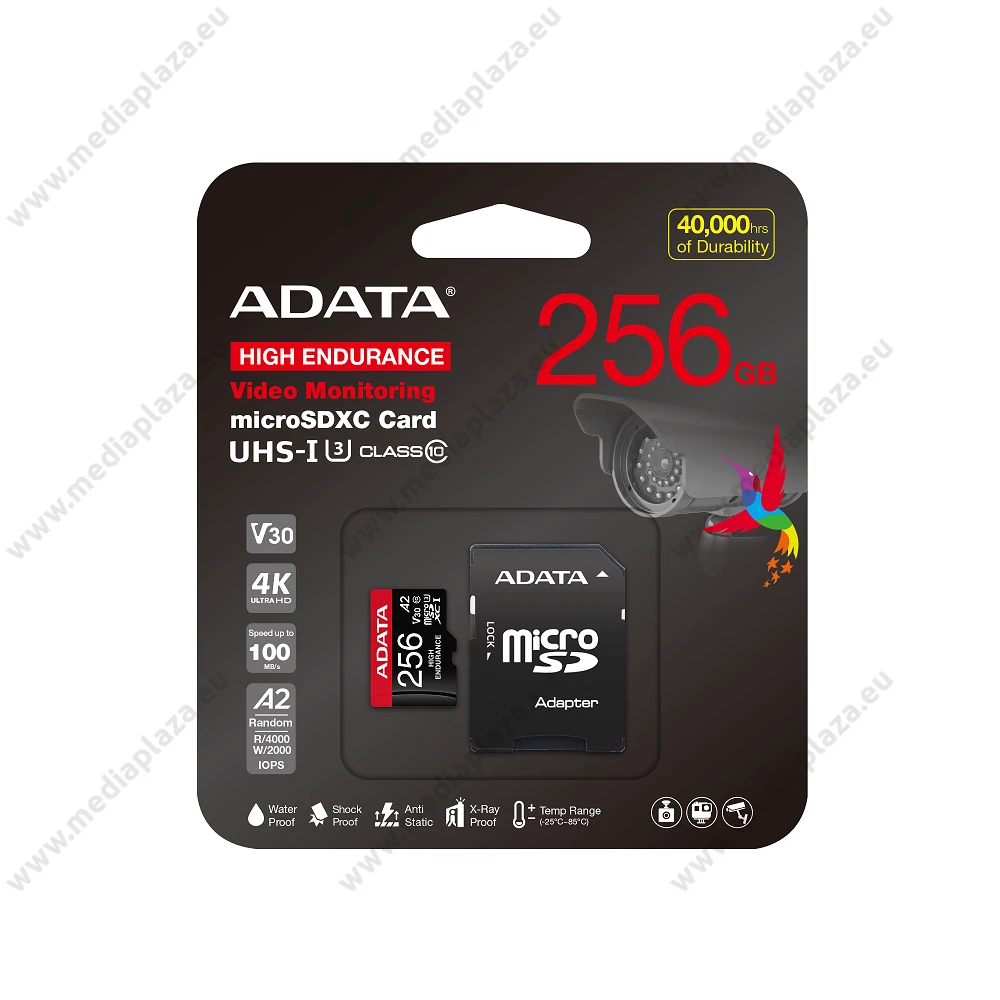 ADATA HIGH ENDURANCE MICRO SDXC 256GB + ADAPTER CLASS 10 UHS-I U3 A2 V30 100/85 MB/s