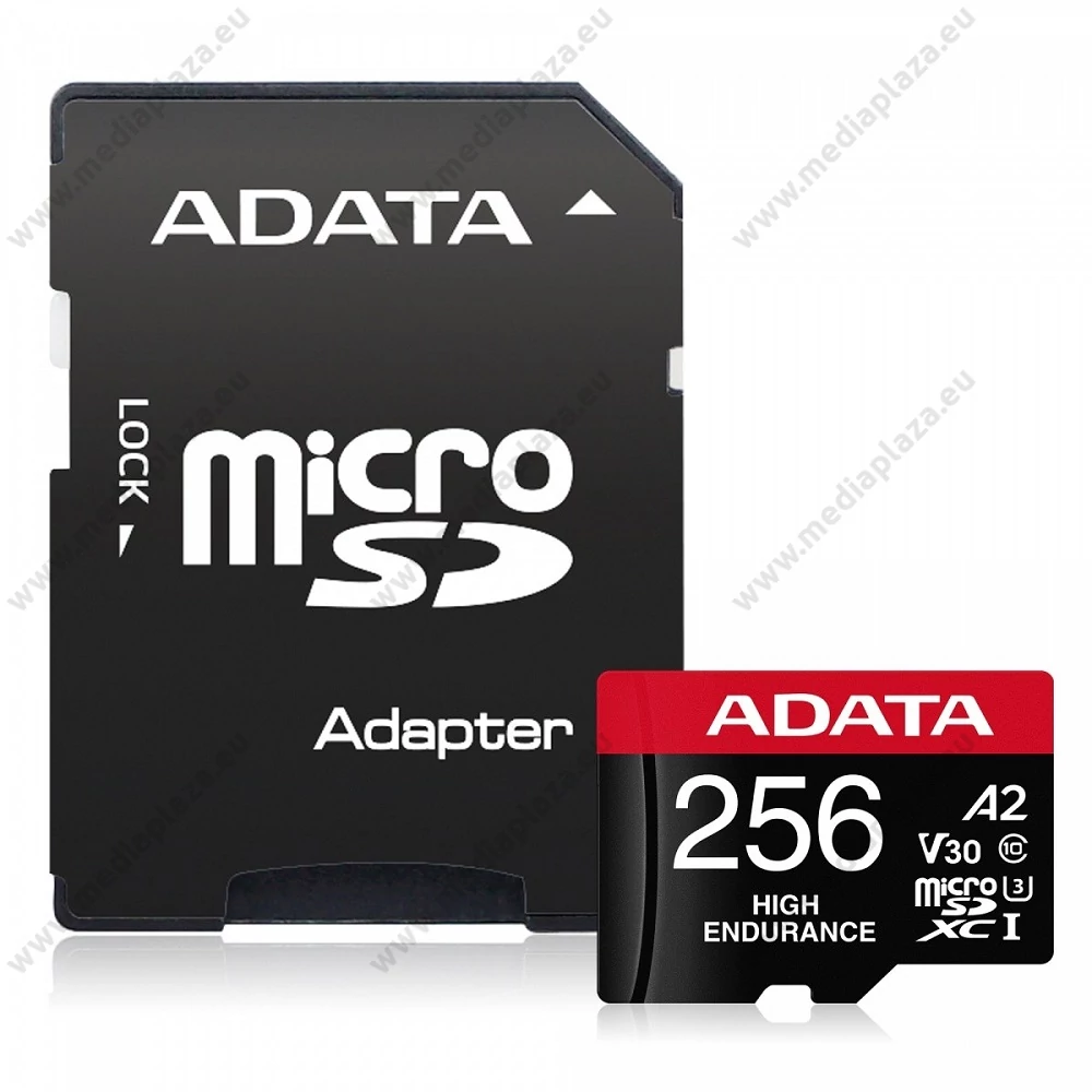 ADATA HIGH ENDURANCE MICRO SDXC 256GB + ADAPTER CLASS 10 UHS-I U3 A2 V30 100/85 MB/s