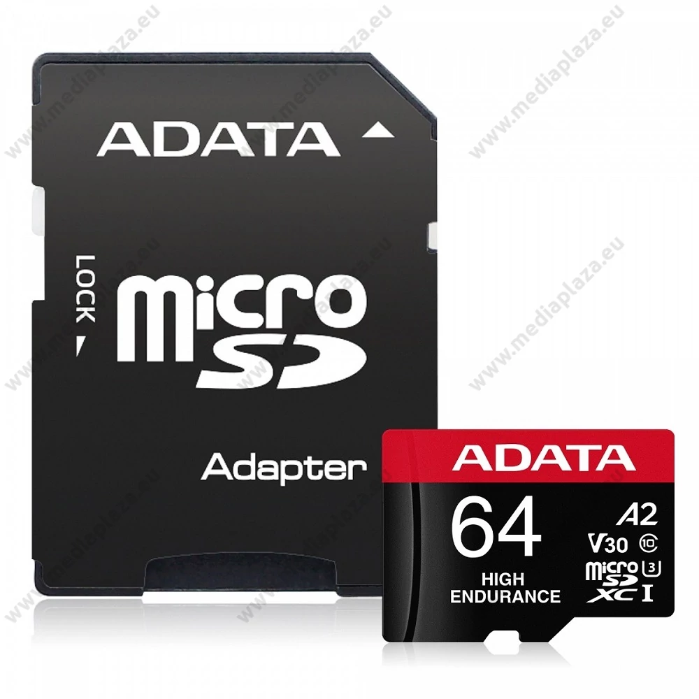 ADATA HIGH ENDURANCE MICRO SDXC 64GB + ADAPTER CLASS 10 UHS-I U3 A2 V30 100/80 MB/s