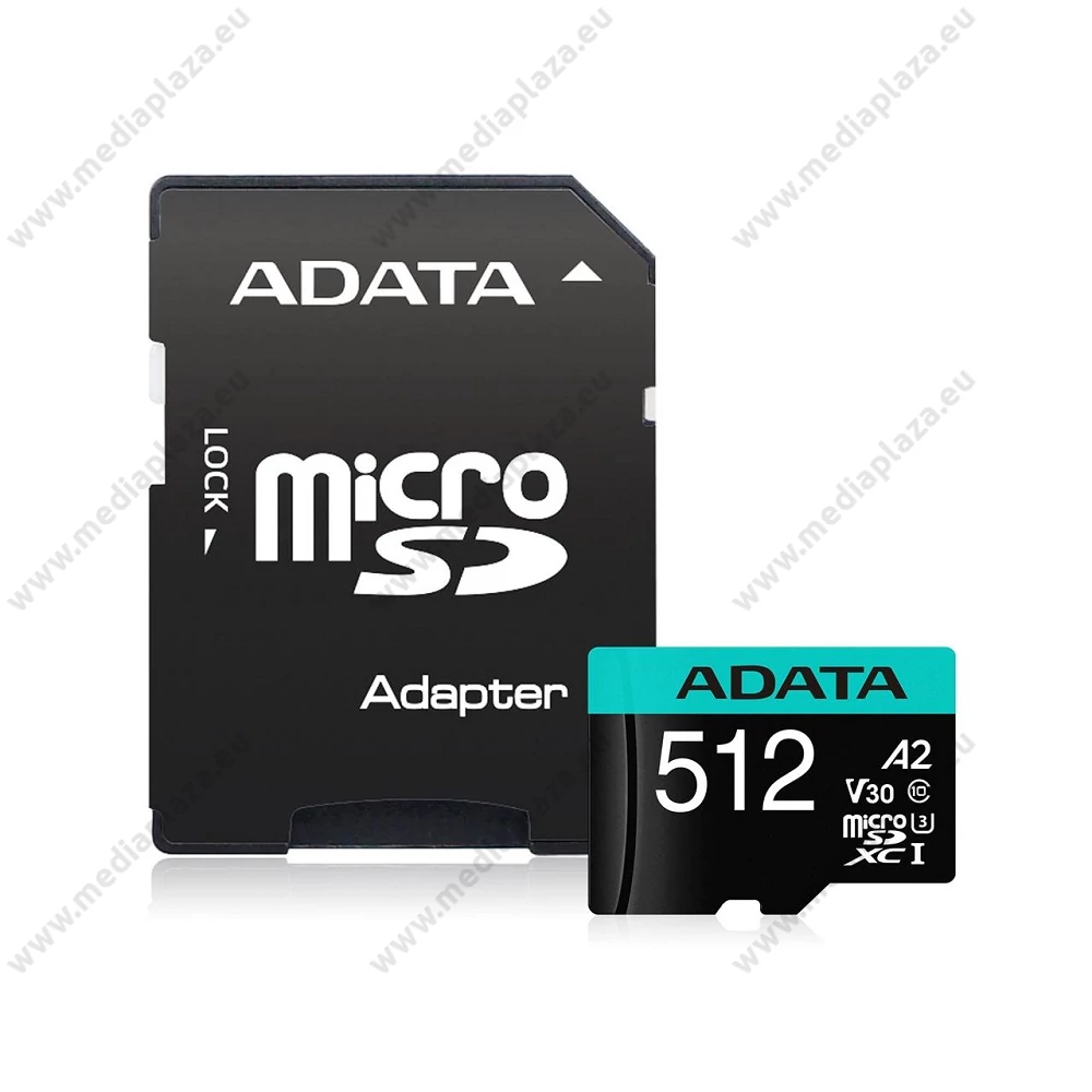 ADATA PREMIER PRO MICRO SDXC 512GB + ADAPTER CLASS 10 UHS-I U3 A2 V30 100/80 MB/s