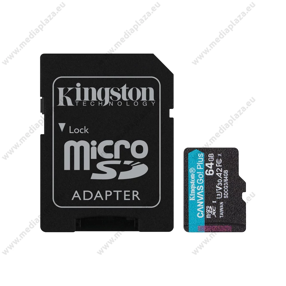 KINGSTON CANVAS GO PLUS MICRO SDXC 64GB + ADAPTER CLASS 10 UHS-I U3 A2 V30 170/70 MB/s