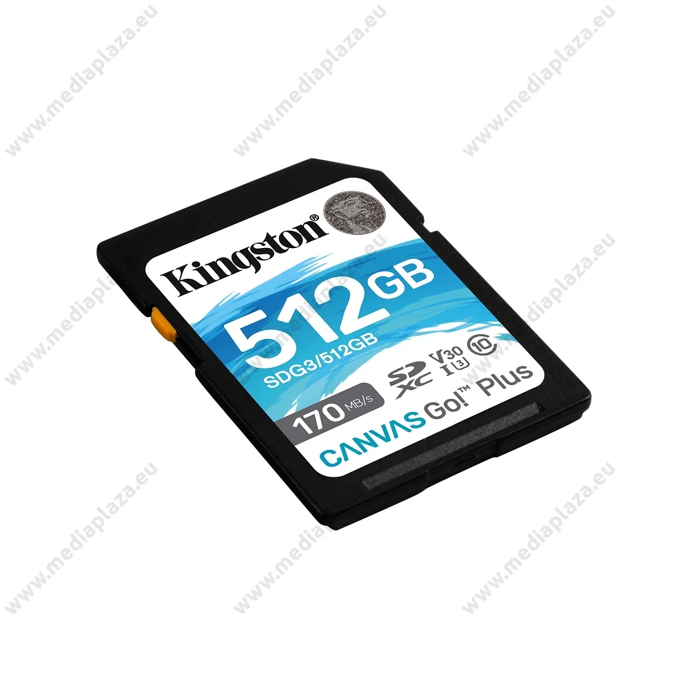 KINGSTON CANVAS GO PLUS SDXC 512GB CLASS 10 UHS-I U3 A2 V30 170/90 MB/s