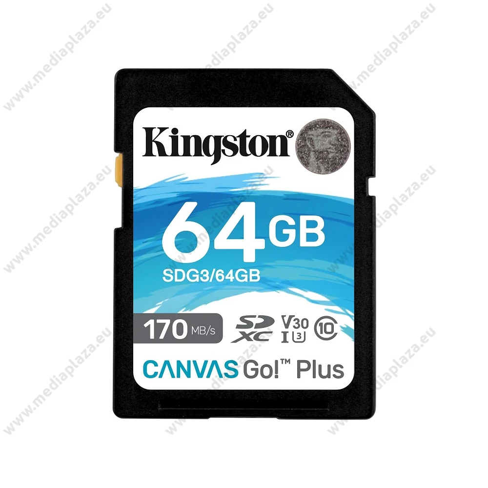 KINGSTON CANVAS GO PLUS SDXC 64GB CLASS 10 UHS-I U3 A2 V30 170/70 MB/s