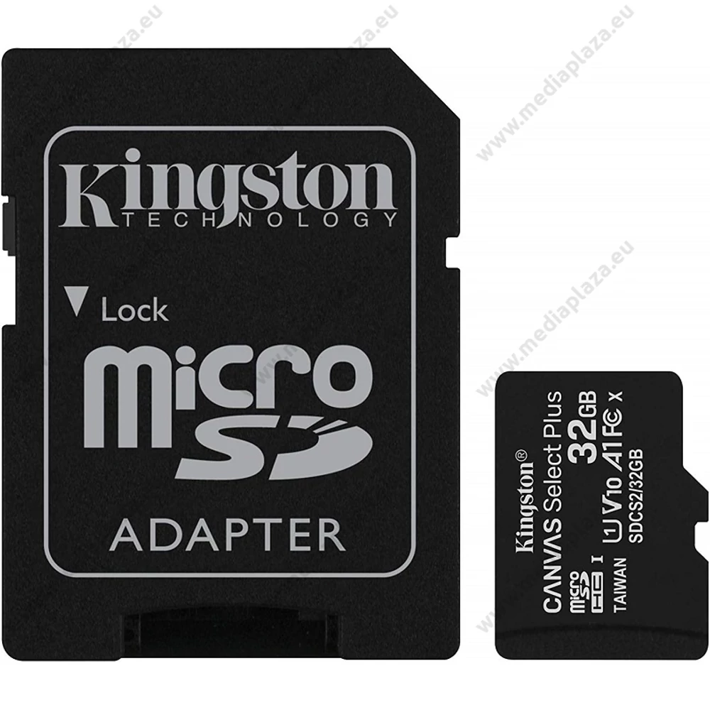 KINGSTON CANVAS SELECT PLUS MICRO SDHC 32GB + ADAPTER CLASS 10 UHS-I U1 A1 V10 (100 MB/s)