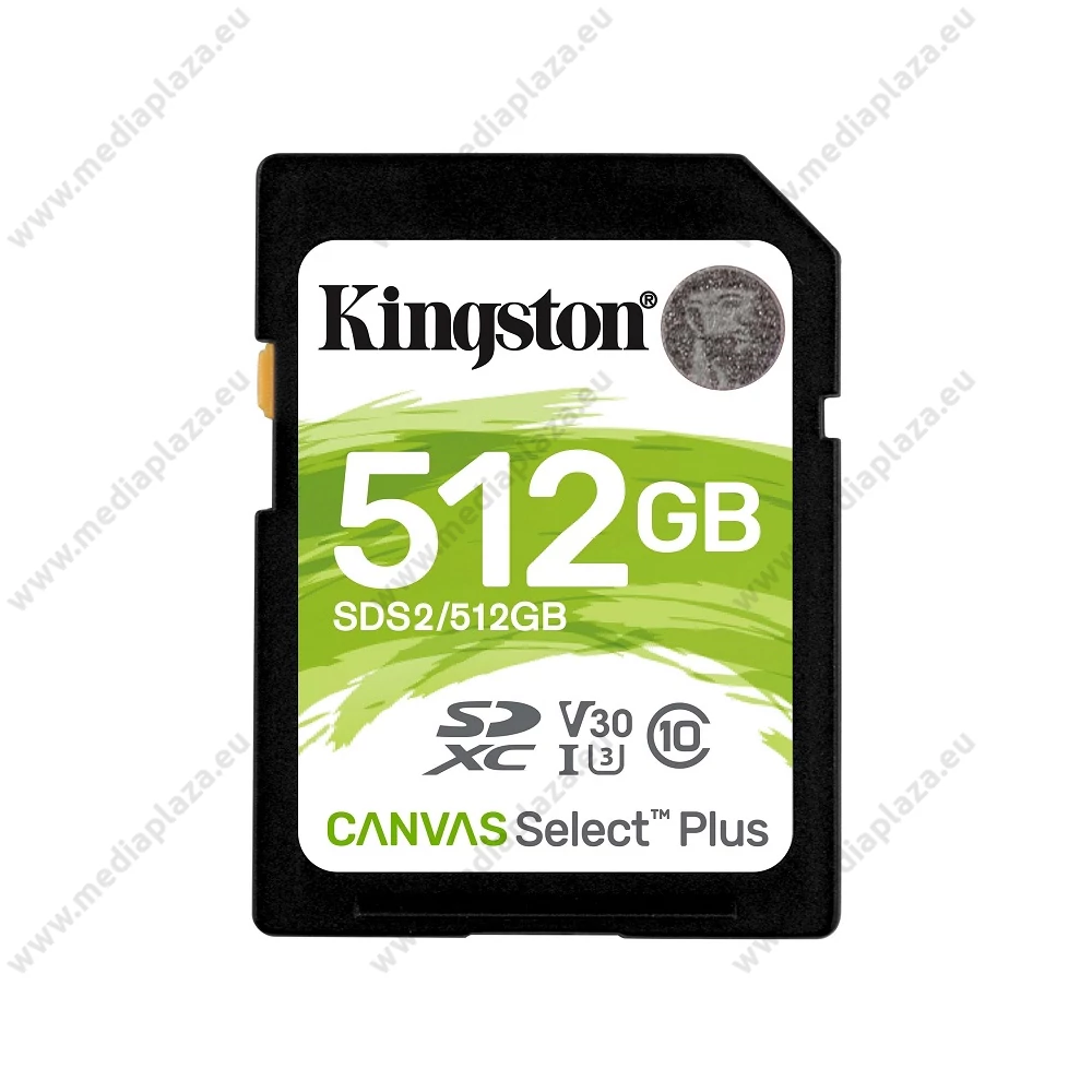 KINGSTON CANVAS SELECT PLUS SDXC 512GB CLASS 10 UHS-I U3 V30 100/85 MB/s