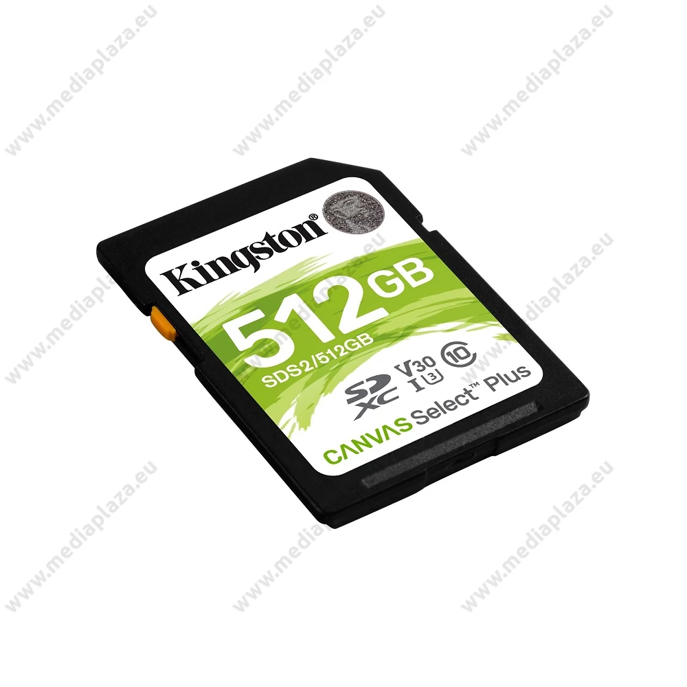 KINGSTON CANVAS SELECT PLUS SDXC 512GB CLASS 10 UHS-I U3 V30 100/85 MB/s