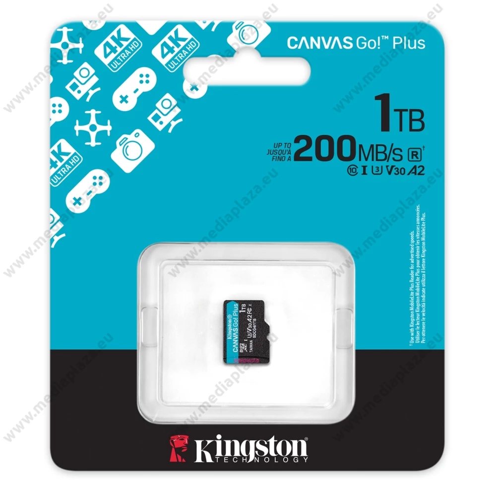 KINGSTON CANVAS GO PLUS MICRO SDXC 1TB CLASS 10 UHS-I U3 A2 V30 200/160 MB/s