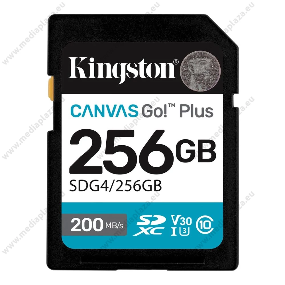 KINGSTON CANVAS GO PLUS SDXC 256GB CLASS 10 UHS-I U3 A2 V30 200/160 MB/s