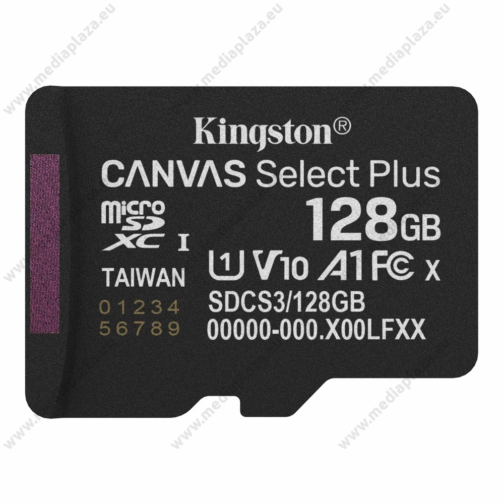 KINGSTON CANVAS SELECT PLUS MICRO SDXC 128GB CLASS 10 UHS-I U1 A1 V10 (150 MB/s OLVASÁSI SEBESSÉG)