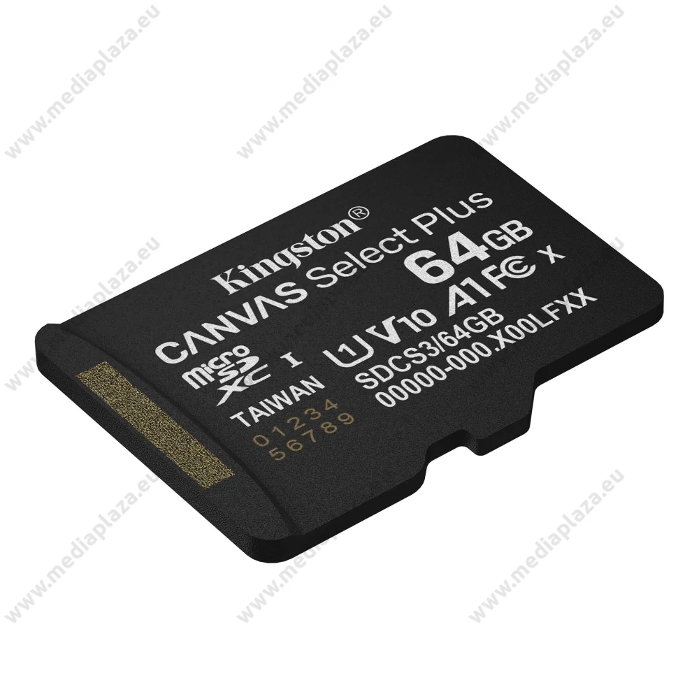 KINGSTON CANVAS SELECT PLUS MICRO SDXC 64GB CLASS 10 UHS-I U1 A1 V10 (100 MB/s OLVASÁSI SEBESSÉG)