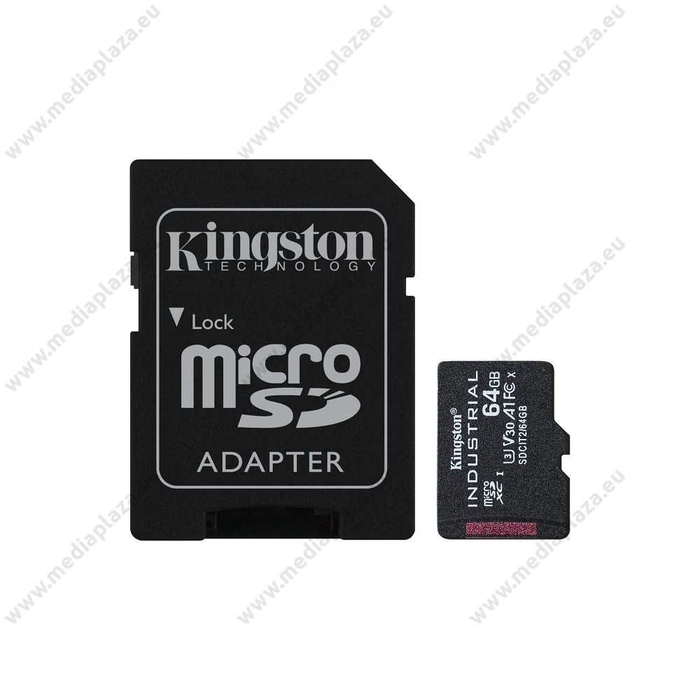 KINGSTON INDUSTRIAL GRADE MICRO SDXC 64GB + ADAPTER CLASS 10 UHS-I U3 A1 V30 100/80 MB/s