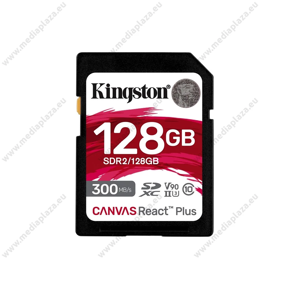 KINGSTON CANVAS REACT PLUS SDXC 128GB CLASS 10 UHS-II U3 V90 300/260 MB/s