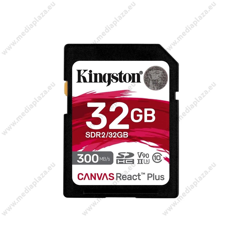 KINGSTON CANVAS REACT PLUS SDHC 32GB CLASS 10 UHS-II U3 V90 300/260 MB/s