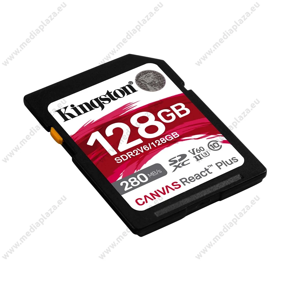 KINGSTON CANVAS REACT PLUS SDXC 128GB CLASS 10 UHS-II U3 V60 280/100 MB/s