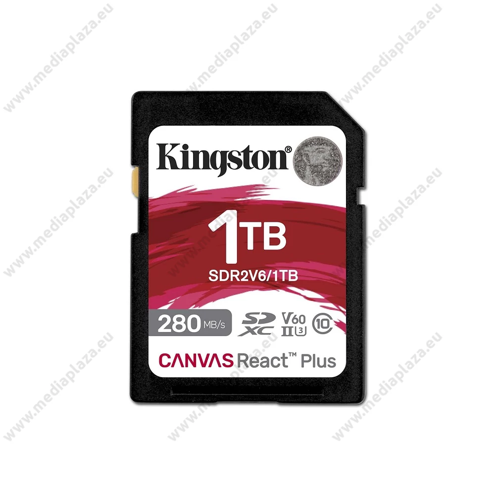 KINGSTON CANVAS REACT PLUS SDXC 1TB CLASS 10 UHS-II U3 V60 280/150 MB/s