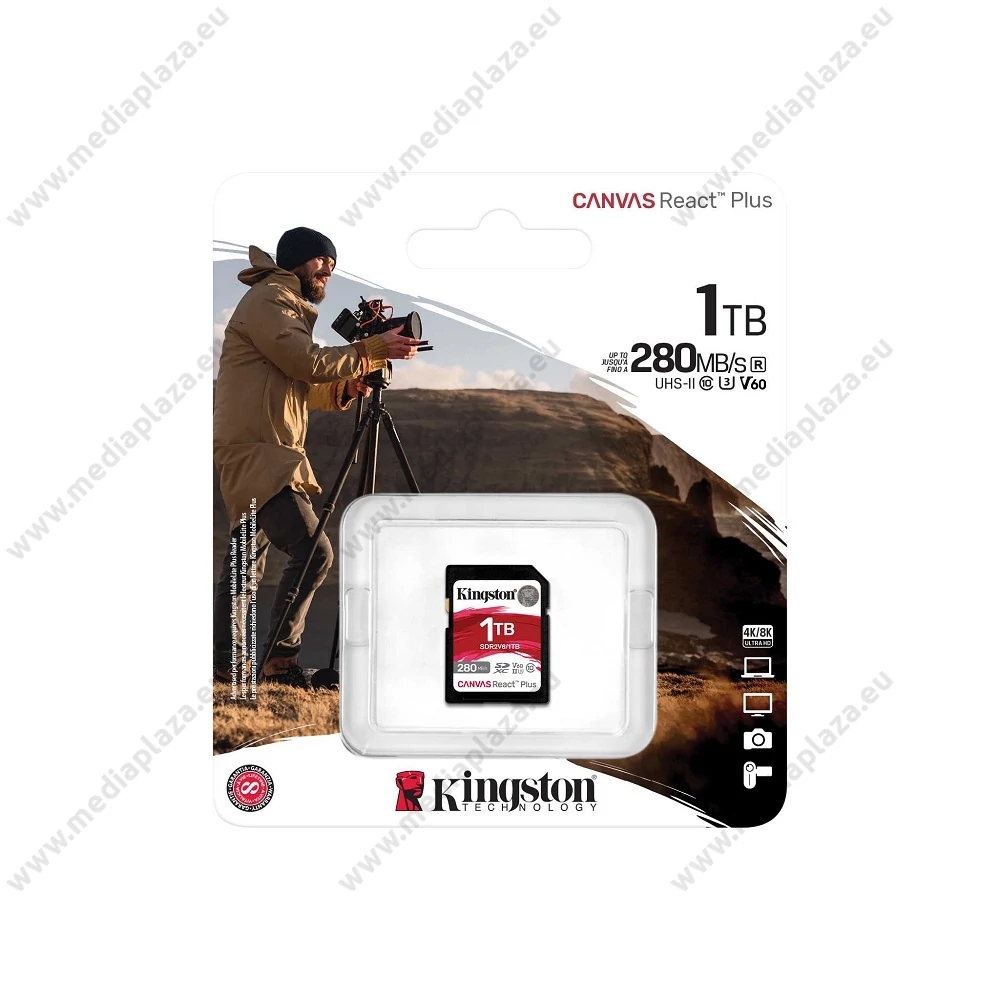 KINGSTON CANVAS REACT PLUS SDXC 1TB CLASS 10 UHS-II U3 V60 280/150 MB/s