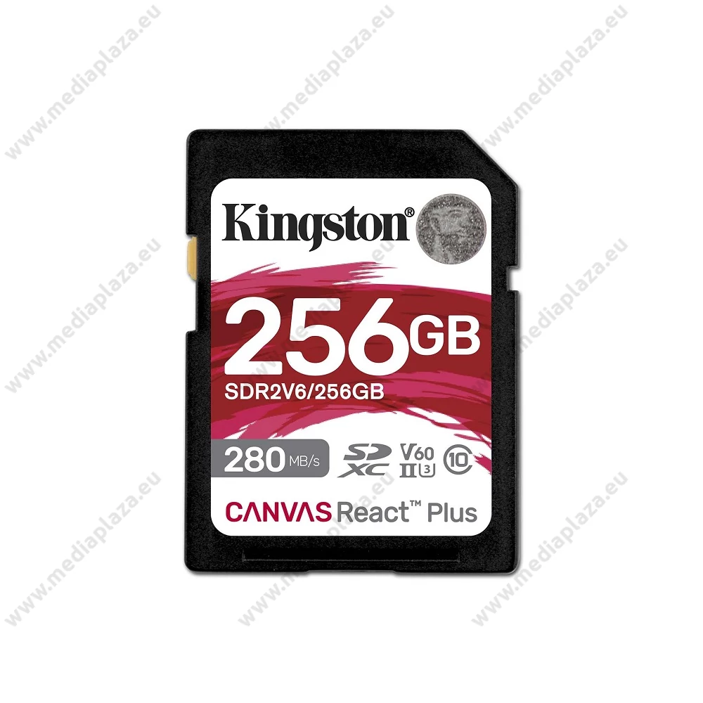 KINGSTON CANVAS REACT PLUS SDXC 256GB CLASS 10 UHS-II U3 V60 280/150 MB/s