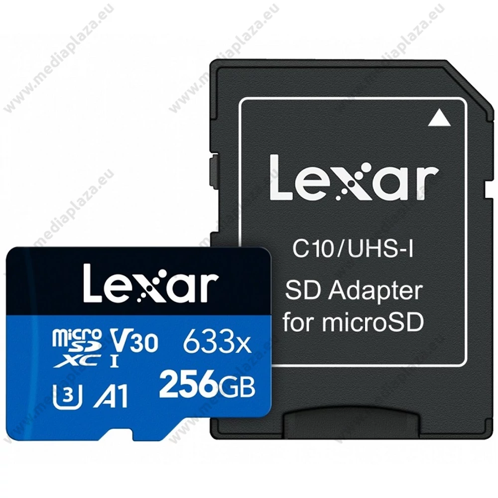LEXAR HIGH PERFORMANCE 633x BLUE SERIES MICRO SDXC 256GB + ADAPTER CLASS 10 UHS-I U3 A1 V30 (100/45 MB/s)