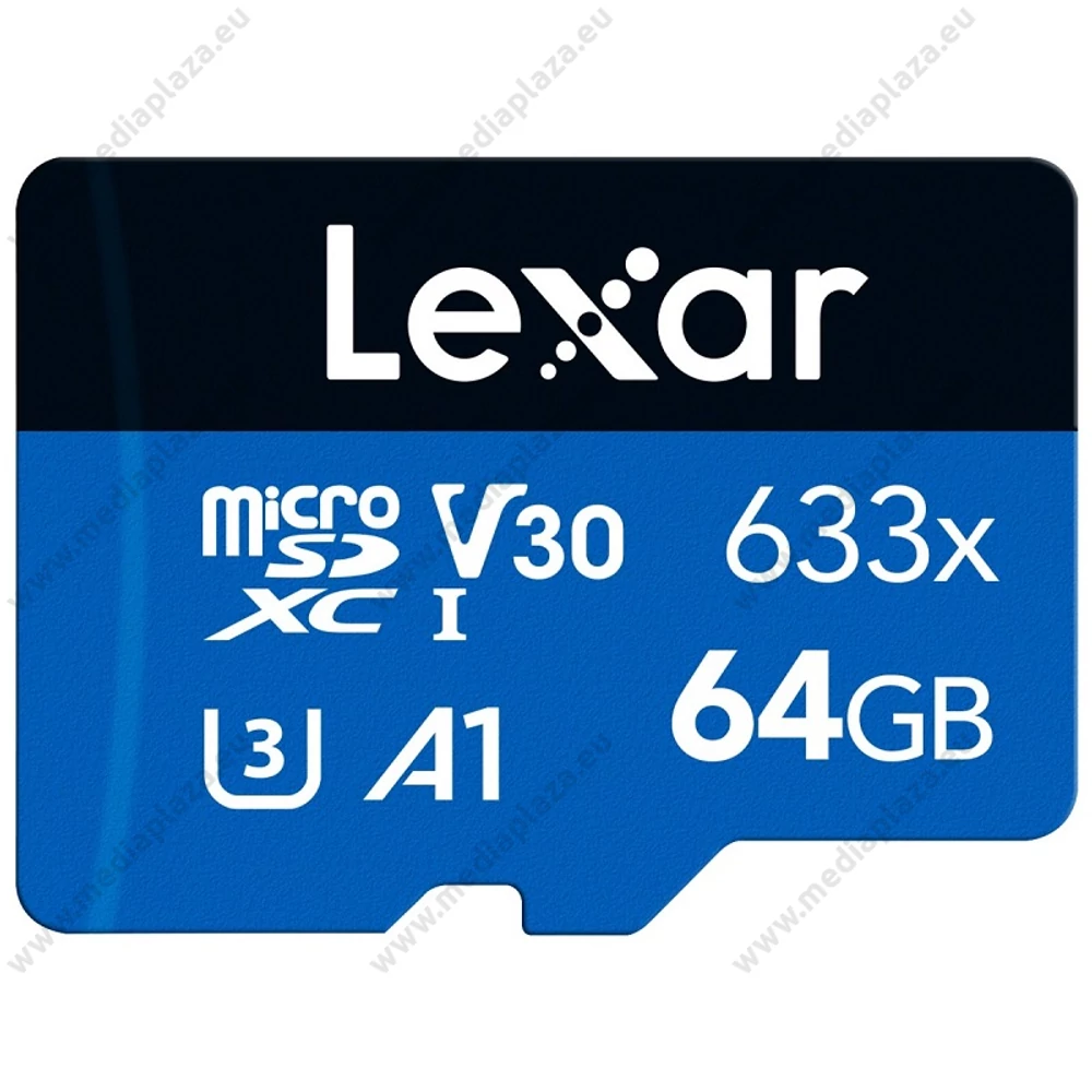 LEXAR HIGH PERFORMANCE 633x BLUE SERIES MICRO SDXC 64GB + ADAPTER CLASS 10 UHS-I U3 A1 V30 (100/45 MB/s)