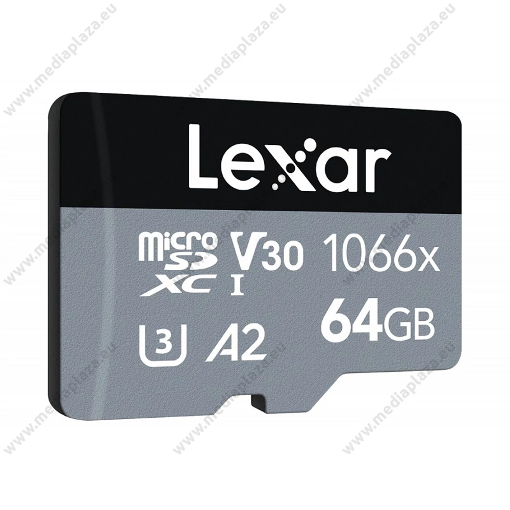 LEXAR PROFESSIONAL 1066x SILVER SERIES MICRO SDXC 64GB + ADAPTER CLASS 10 UHS-I U3 A2 V30 (160/70 MB/s)