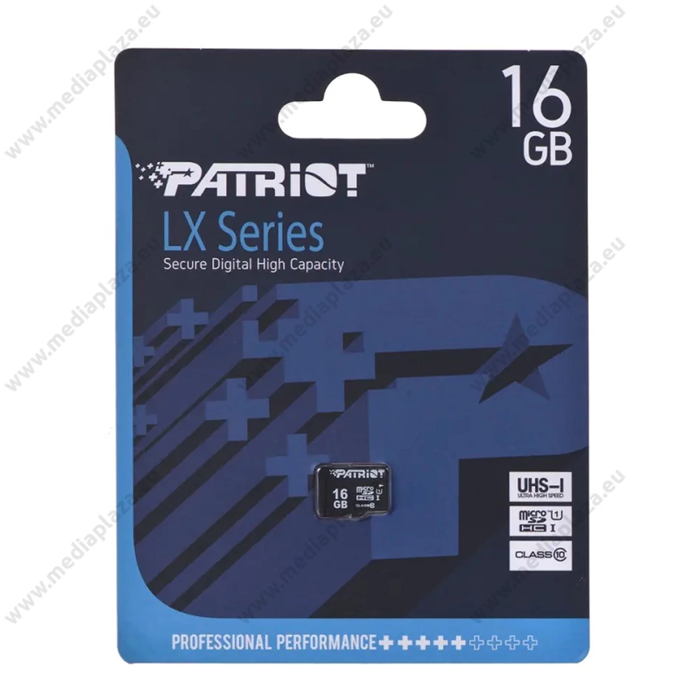 PATRIOT LX SERIES MICRO SDHC 16GB CLASS 10 UHS-I U1 (80 MB/s OLVASÁSI SEBESSÉG)