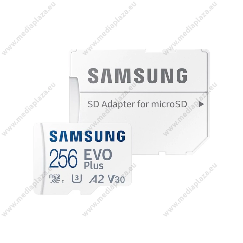 SAMSUNG EVO PLUS (2021) MICRO SDXC 256GB + ADAPTER CLASS 10 UHS-I U3 A2 V30 (130 MB/s ADATÁTVITELI SEBESSÉG)