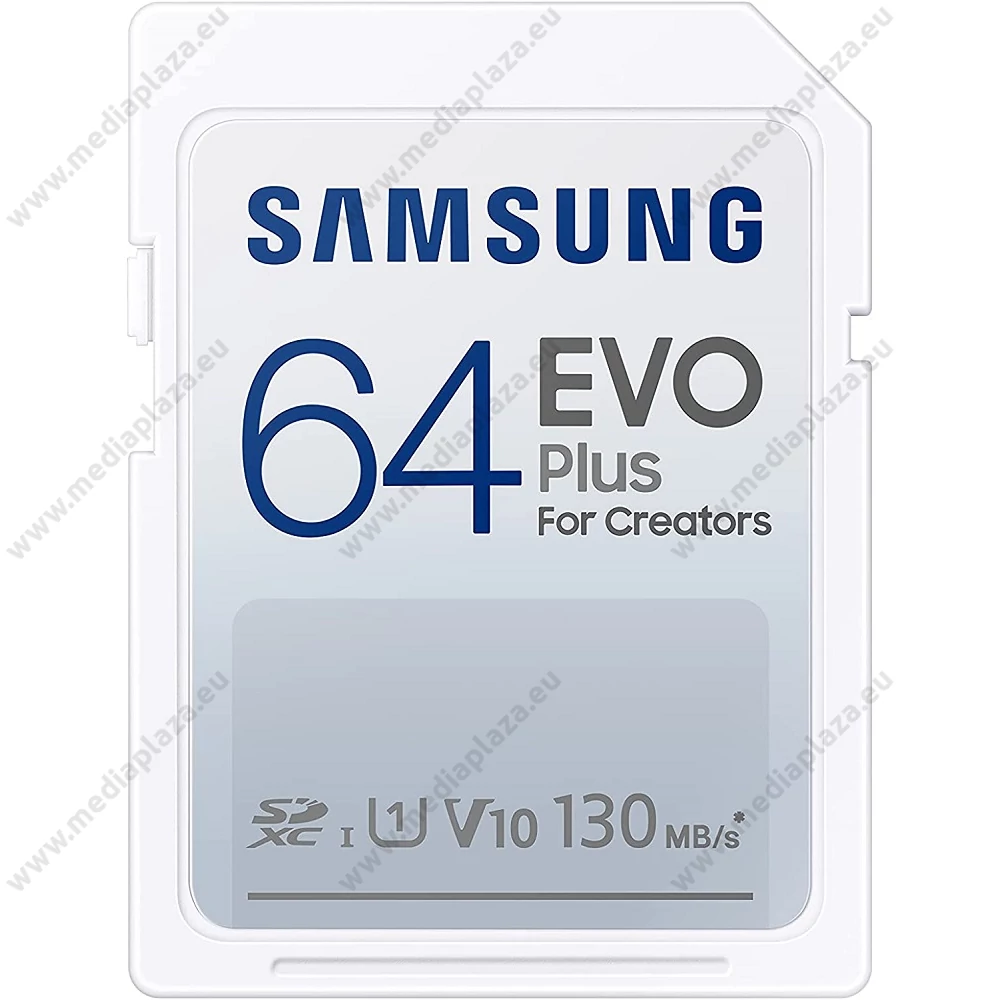 SAMSUNG EVO PLUS (2021) SDXC 64GB CLASS 10 UHS-I U1 V10 130 MB/s ADATÁTVITELI SEBESSÉG