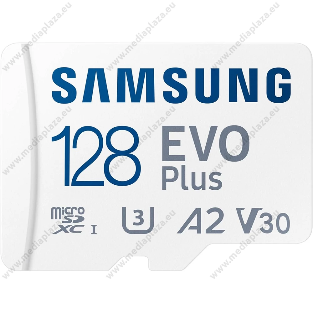 SAMSUNG EVO PLUS (2024) MICRO SDXC 128GB + ADAPTER CLASS 10 UHS-I U3 A2 V30 (160 MB/s ADATÁTVITELI SEBESSÉG)