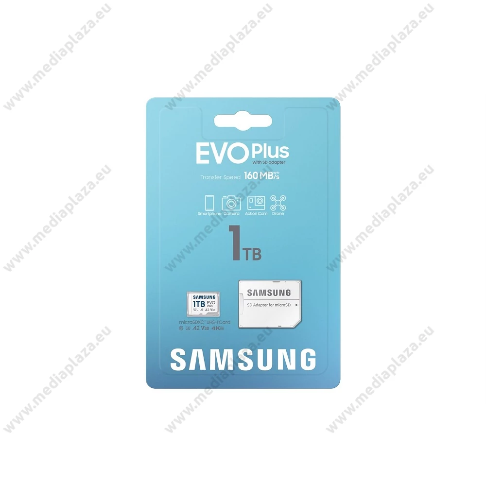 SAMSUNG EVO PLUS (2024) MICRO SDXC 1TB + ADAPTER CLASS 10 UHS-I U3 A2 V30 (160 MB/s ADATÁTVITELI SEBESSÉG)
