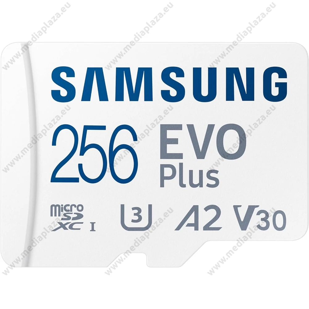 SAMSUNG EVO PLUS (2024) MICRO SDXC 256GB + ADAPTER CLASS 10 UHS-I U3 A2 V30 (160 MB/s ADATÁTVITELI SEBESSÉG)