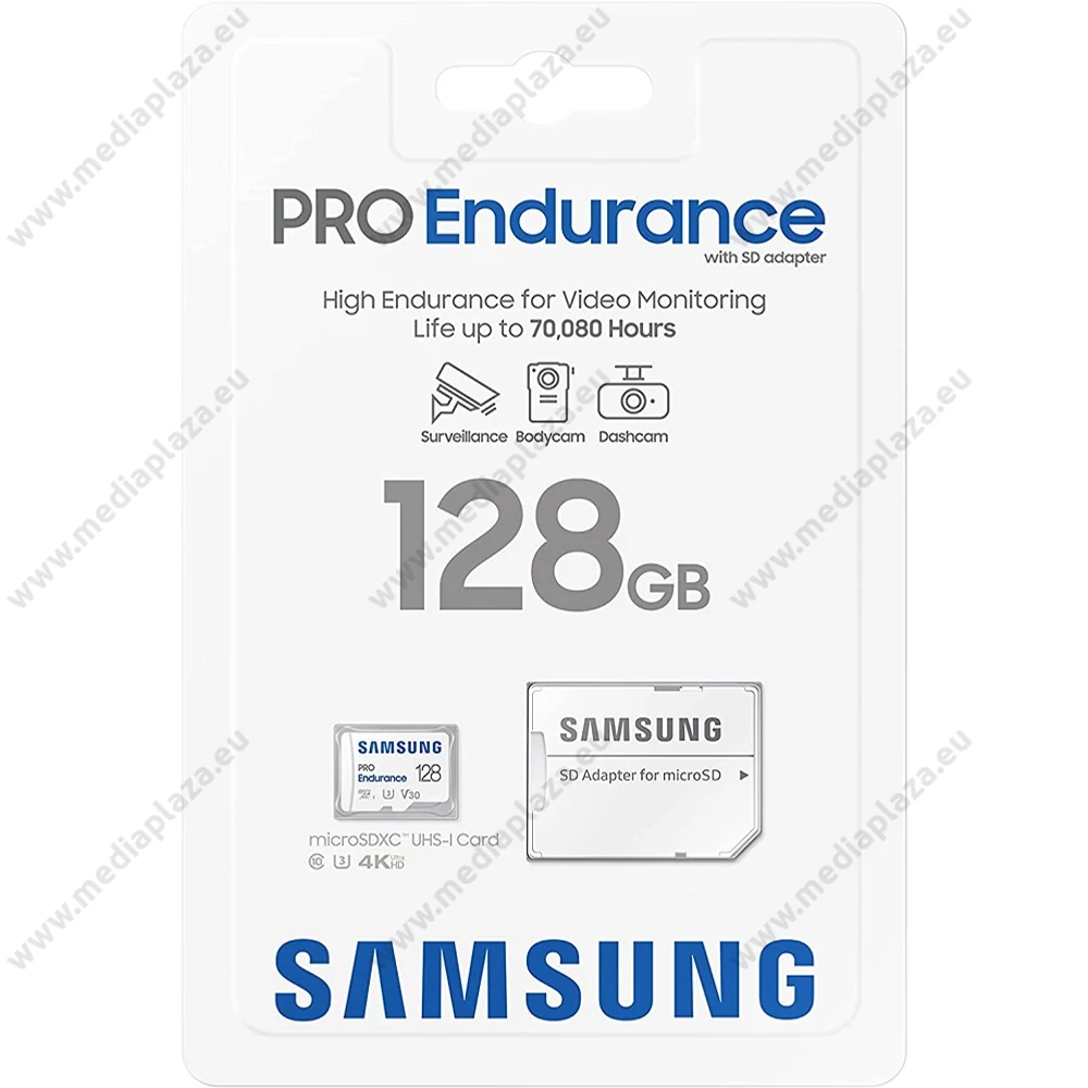 SAMSUNG PRO ENDURANCE MICRO SDXC 128GB + ADAPTER CLASS 10 UHS-I U3 V30 100/40 MB/s