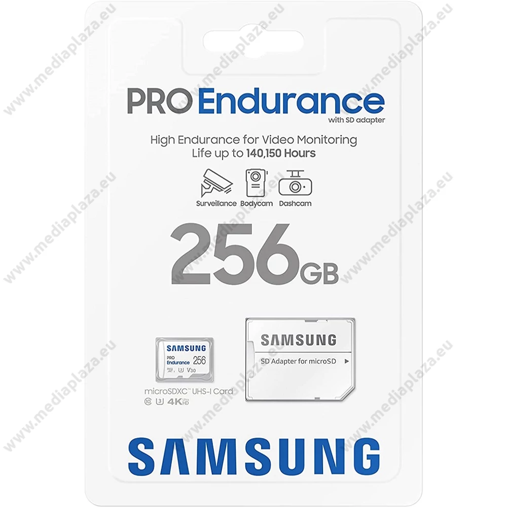 SAMSUNG PRO ENDURANCE MICRO SDXC 256GB + ADAPTER CLASS 10 UHS-I U3 V30 100/40 MB/s