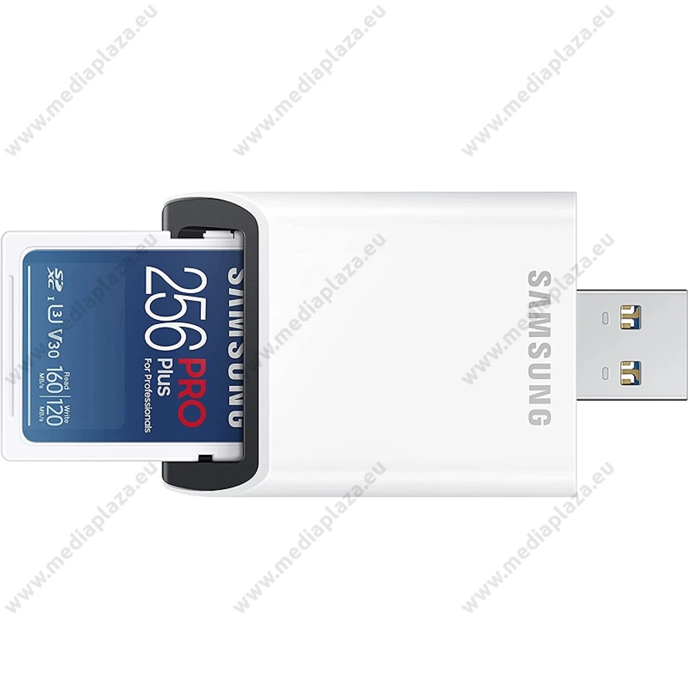 SAMSUNG PRO PLUS (2021) SDXC 256GB CLASS 10 UHS-I U3 V30 160/120 MB/s + USB 3.0 MEMÓRIAKÁRTYA OLVASÓ