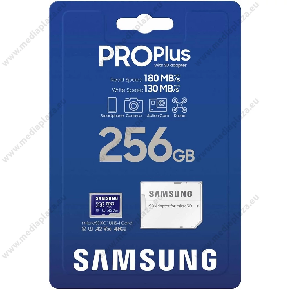 SAMSUNG PRO PLUS (2023) MICRO SDXC 256GB + ADAPTER CLASS 10 UHS-I U3 A2 V30 180/130 MB/s
