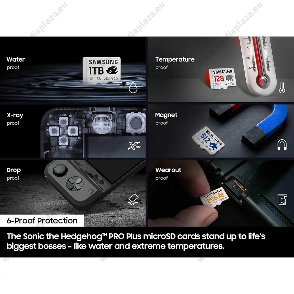 SAMSUNG PRO PLUS SONIC THE HEDGEHOG SERIES MICRO SDXC 1TB + ADAPTER CLASS 10 UHS-I U3 A2 V30 180/130 MB/s