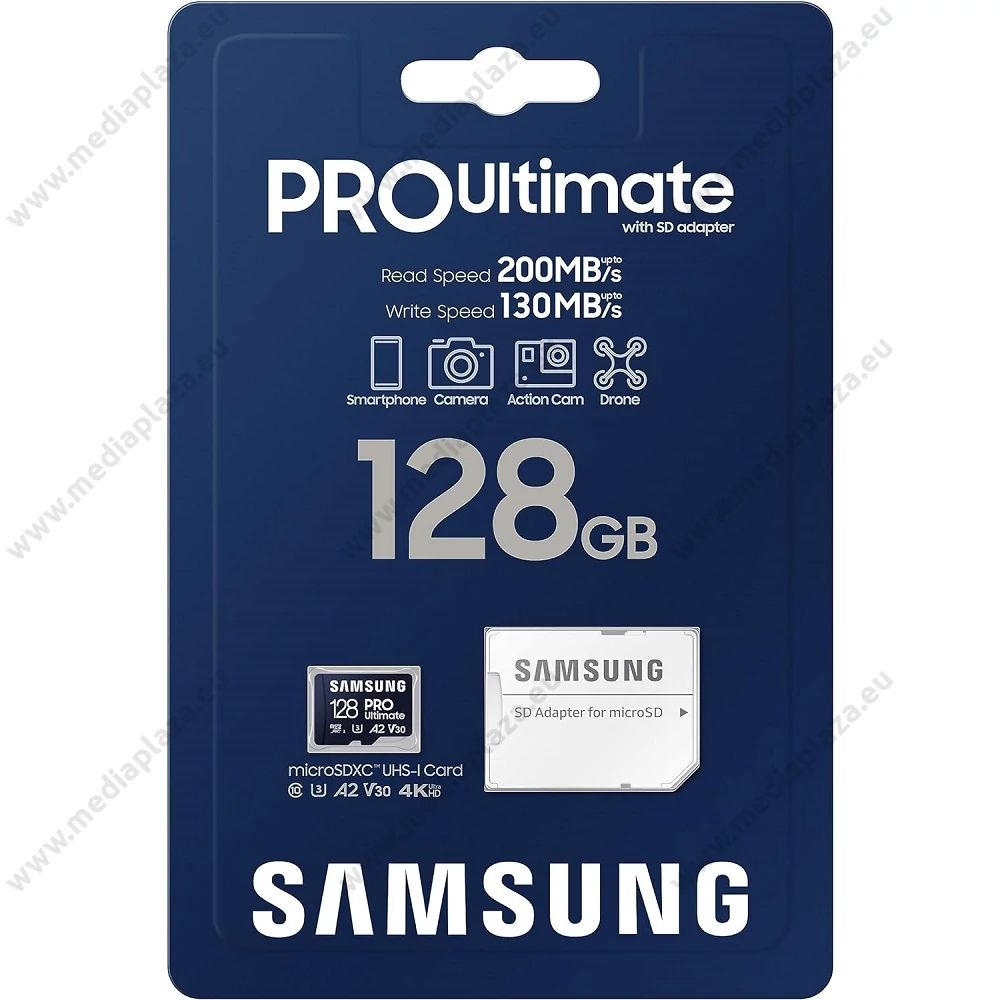 SAMSUNG PRO ULTIMATE (2023) MICRO SDXC 128GB + ADAPTER CLASS 10 UHS-I U3 A2 V30 200/130 MB/s
